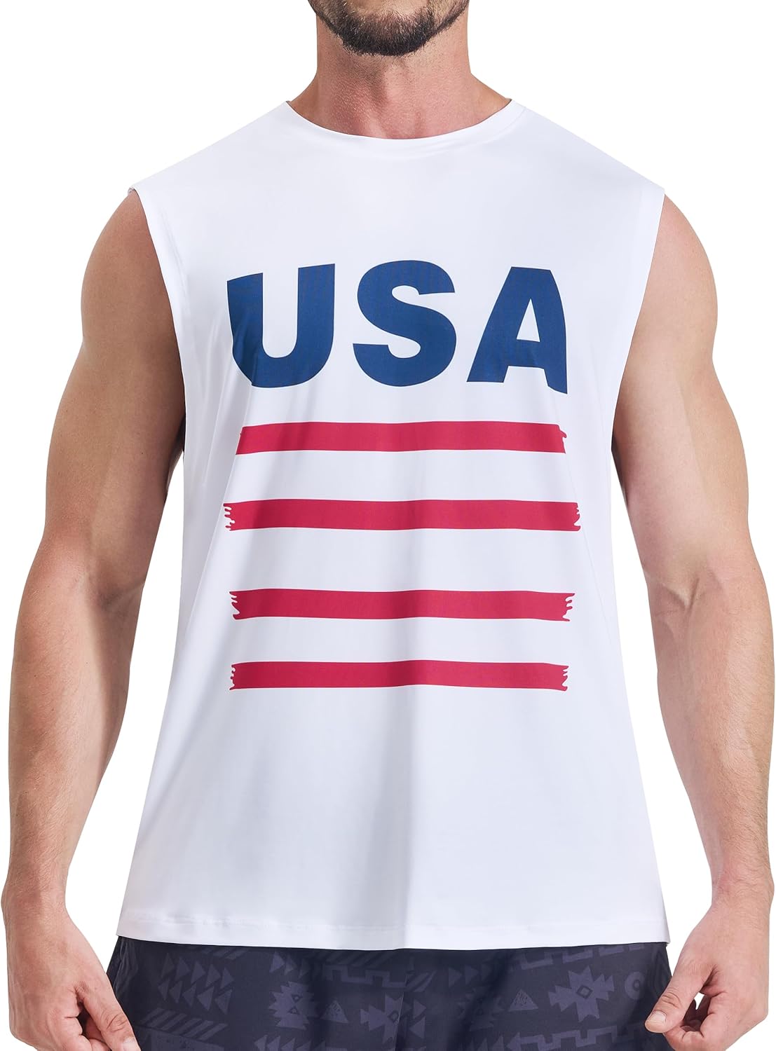 EZRUN Men's Sleeveless Shirt Quick Dry UPF 50+ Swim Beach Shirts Gym Workout Muscle Athletic Summer Tank Top Big and Tall