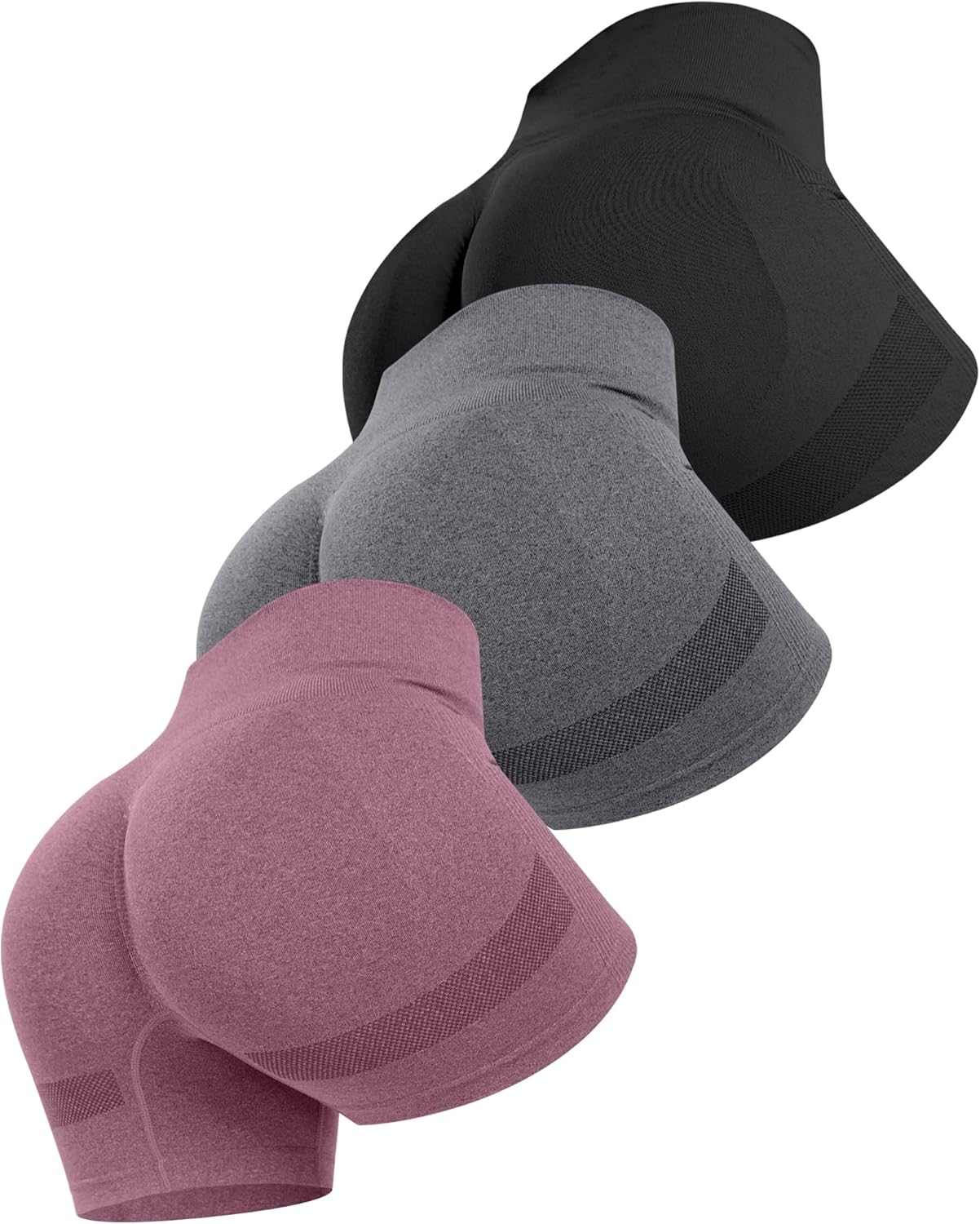 ATHVOTAR Workout Gym Biker Shorts Women: High Waisted Seamless Sports Running Butt Lifting Shorts Sets