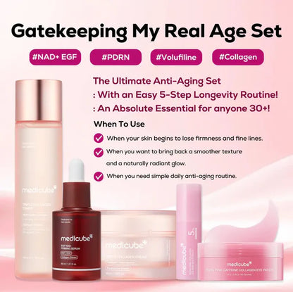 5-Step Anti-Aging Korean Skincare Set|PDRN + Collagen Routine for Smoother, Firmer Looking Skin