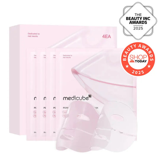 PDRN Pink Collagen Gel Mask 4 Sheets Salmon DNA Color Changing Pink Glow Collagen Facial Mask Korean Skincare