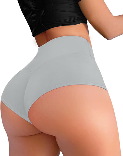 Women's High Waisted Workout Shorts - Butt Lifting Scrunch Booty Shorts with Cut Out Design for Yoga, Gym & Running
