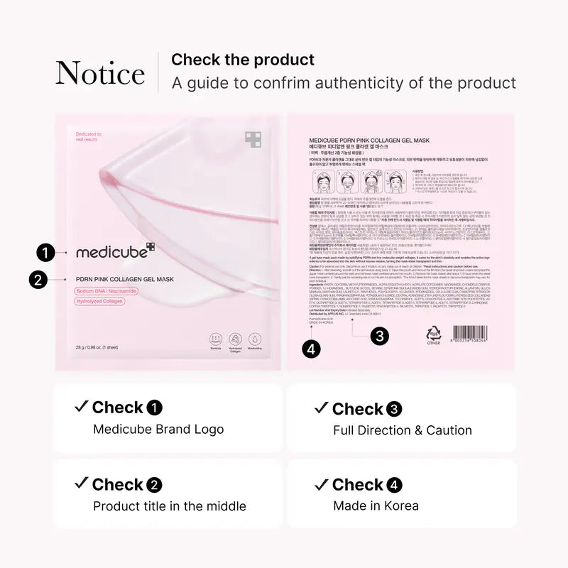 PDRN Pink Collagen Gel Mask 4 Sheets Salmon DNA Color Changing Pink Glow Collagen Facial Mask Korean Skincare