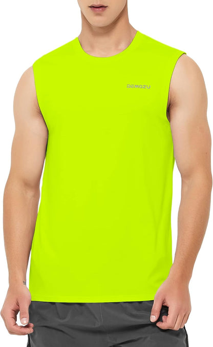 DEMOZU Men’s Quick Dry Sleeveless Workout Swim Shirt Moisture Wicking Athletic Tank Top Big & Tall
