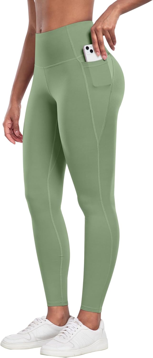 CHRLEISURE Leggings with Pockets for Women - Tummy Control High Waisted Soft Workout Yoga Pants