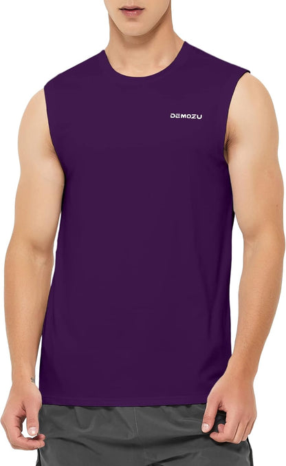DEMOZU Men’s Quick Dry Sleeveless Workout Swim Shirt Moisture Wicking Athletic Tank Top Big & Tall