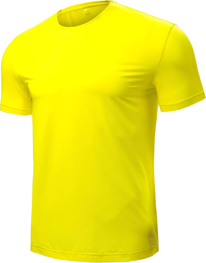 Men’s Short Sleeve Quick Dry Moisture Wicking Active Crew Neck T Shirt - Athletic Running Gym Workout Tee Tops
