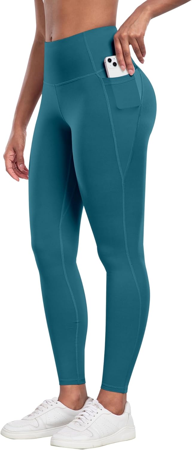 CHRLEISURE Leggings with Pockets for Women - Tummy Control High Waisted Soft Workout Yoga Pants