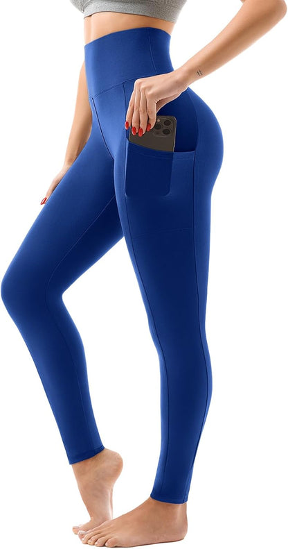SINOPHANT High Waisted Leggings with Pockets Women, Full Length Capri Buttery Soft Stretchy Yoga Pants