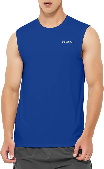 DEMOZU Men’s Quick Dry Sleeveless Workout Swim Shirt Moisture Wicking Athletic Tank Top Big & Tall