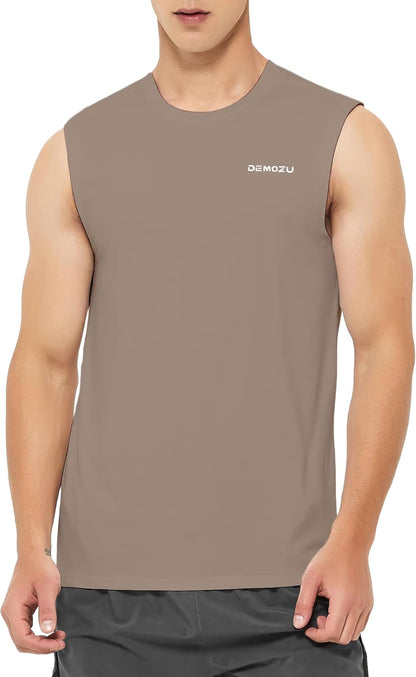 DEMOZU Men’s Quick Dry Sleeveless Workout Swim Shirt Moisture Wicking Athletic Tank Top Big & Tall