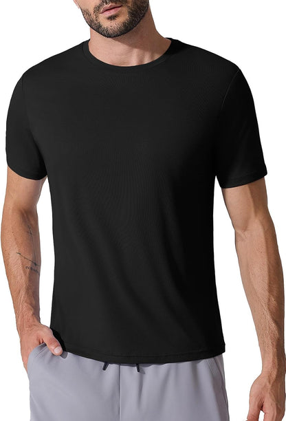 BRXL Workout Shirts for Men Lightweight Moisture Wicking Crewneck Running Athletic T-Shirts Short Sleeve Gym Tops
