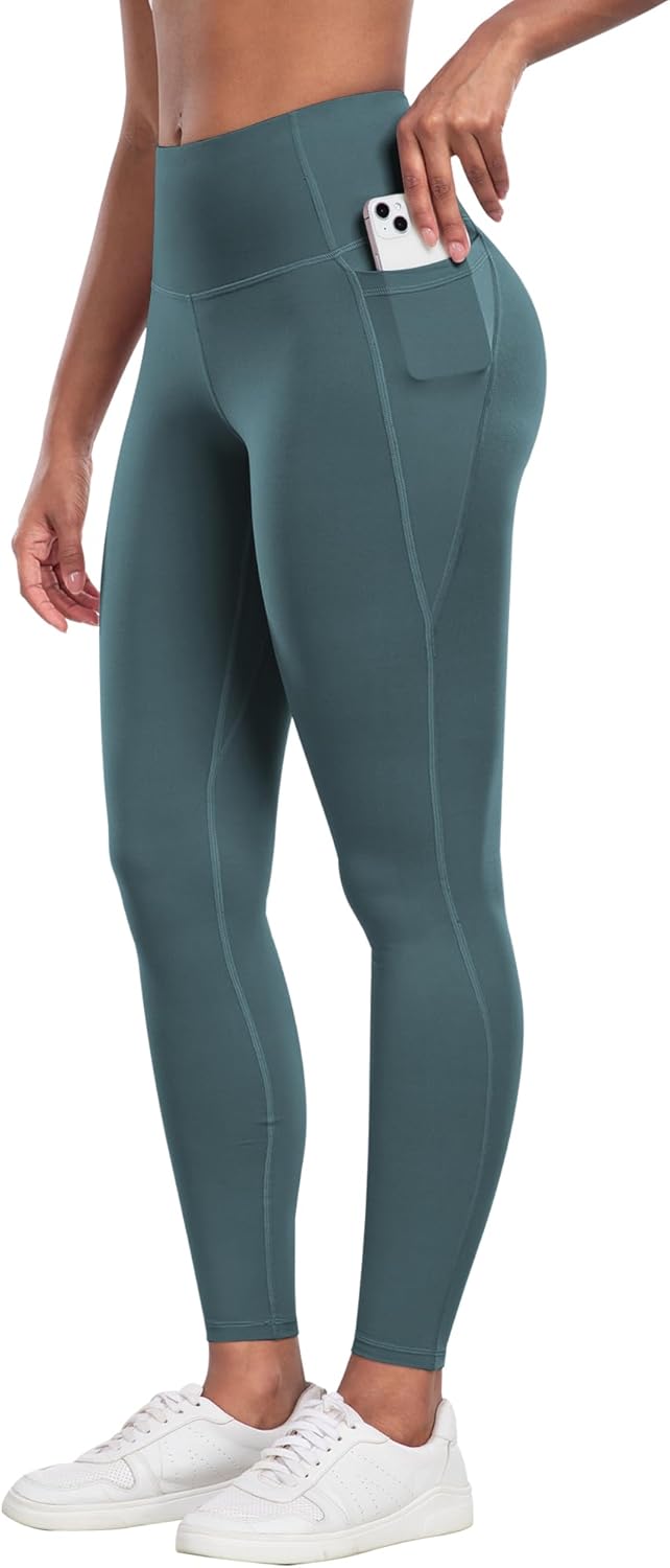 CHRLEISURE Leggings with Pockets for Women - Tummy Control High Waisted Soft Workout Yoga Pants
