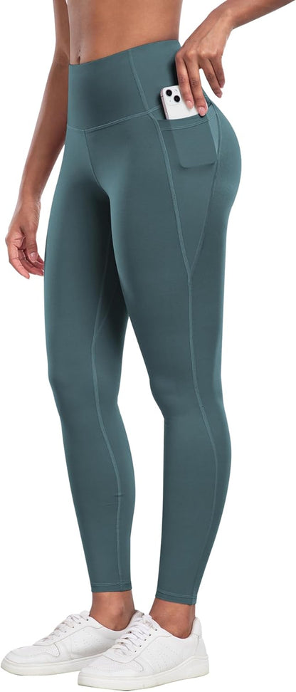 CHRLEISURE Leggings with Pockets for Women - Tummy Control High Waisted Soft Workout Yoga Pants