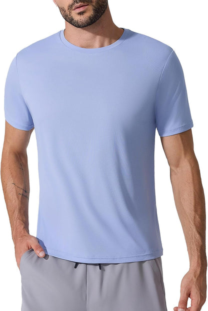 BRXL Workout Shirts for Men Lightweight Moisture Wicking Crewneck Running Athletic T-Shirts Short Sleeve Gym Tops