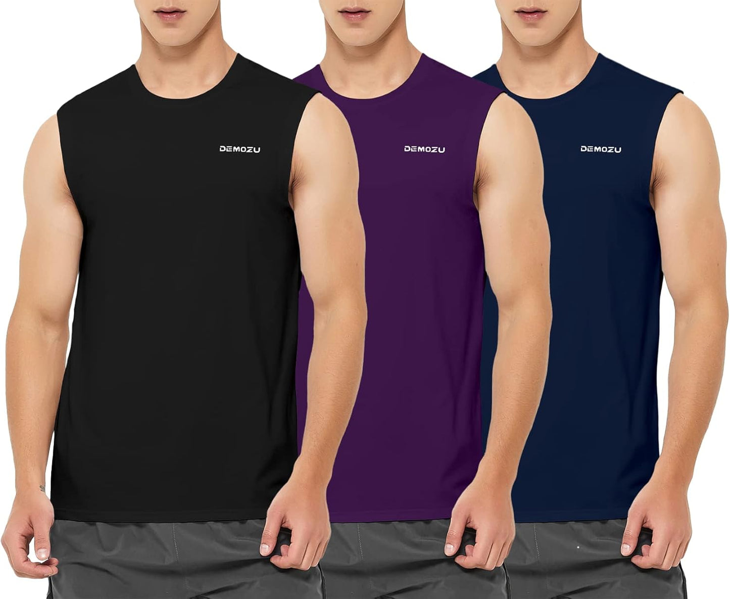 DEMOZU Men’s Quick Dry Sleeveless Workout Swim Shirt Moisture Wicking Athletic Tank Top Big & Tall