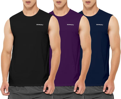 DEMOZU Men’s Quick Dry Sleeveless Workout Swim Shirt Moisture Wicking Athletic Tank Top Big & Tall
