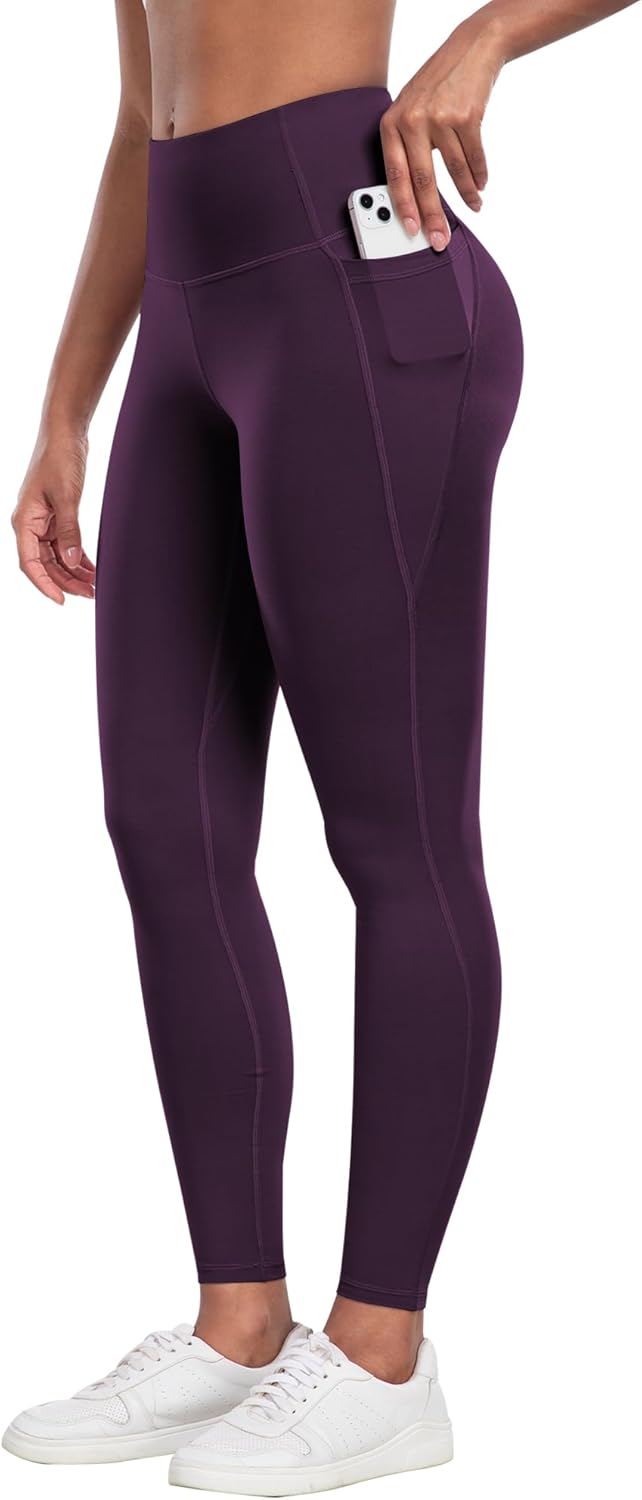 CHRLEISURE Leggings with Pockets for Women - Tummy Control High Waisted Soft Workout Yoga Pants