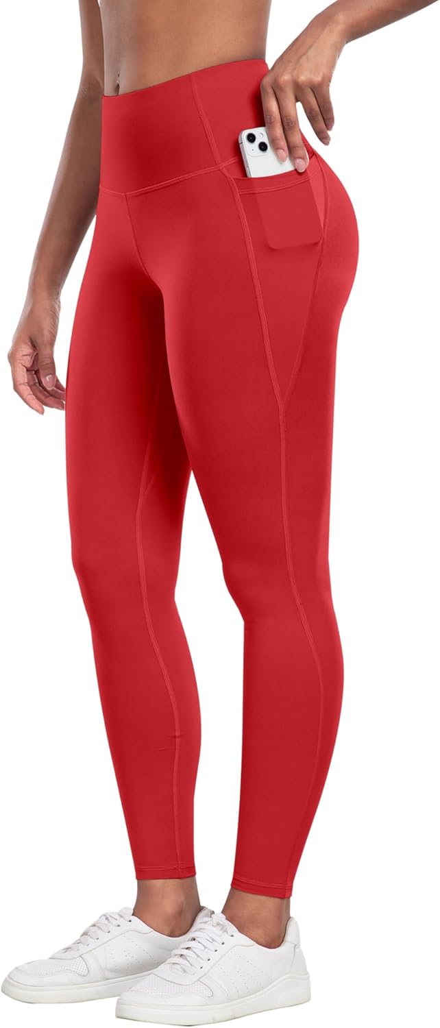 CHRLEISURE Leggings with Pockets for Women - Tummy Control High Waisted Soft Workout Yoga Pants