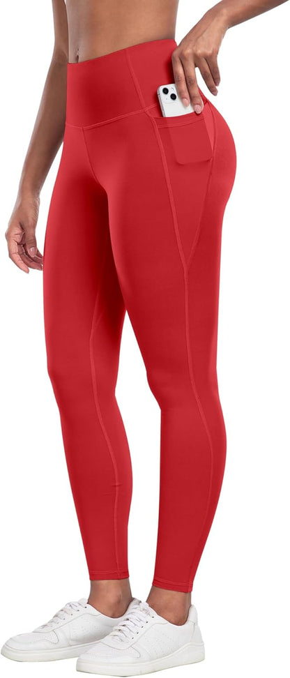 CHRLEISURE Leggings with Pockets for Women - Tummy Control High Waisted Soft Workout Yoga Pants