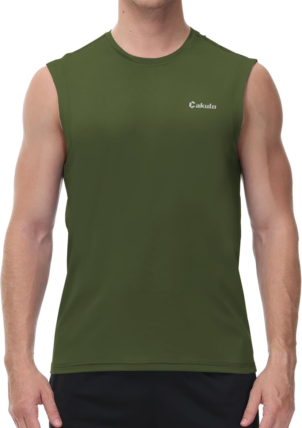 Cakulo Men's Workout Swim Sleeveless Shirts Quick Dry Beach Pool Tech Running Athletic Exercise Muscle Tank Top Big and Tall