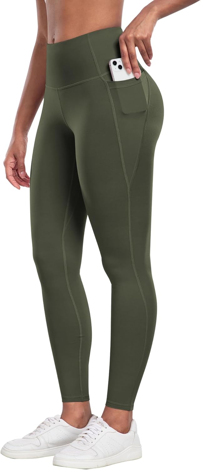 CHRLEISURE Leggings with Pockets for Women - Tummy Control High Waisted Soft Workout Yoga Pants