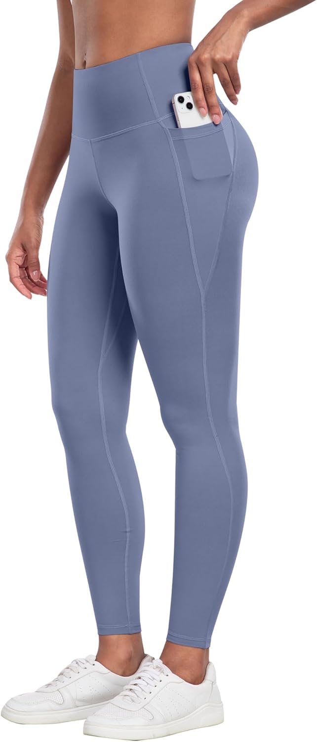 CHRLEISURE Leggings with Pockets for Women - Tummy Control High Waisted Soft Workout Yoga Pants