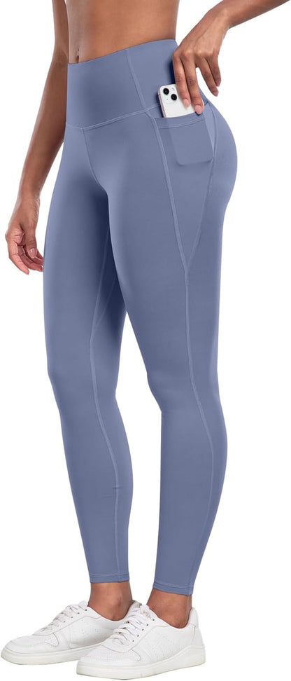 CHRLEISURE Leggings with Pockets for Women - Tummy Control High Waisted Soft Workout Yoga Pants