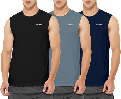 DEMOZU Men’s Quick Dry Sleeveless Workout Swim Shirt Moisture Wicking Athletic Tank Top Big & Tall