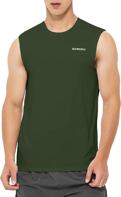 DEMOZU Men’s Quick Dry Sleeveless Workout Swim Shirt Moisture Wicking Athletic Tank Top Big & Tall