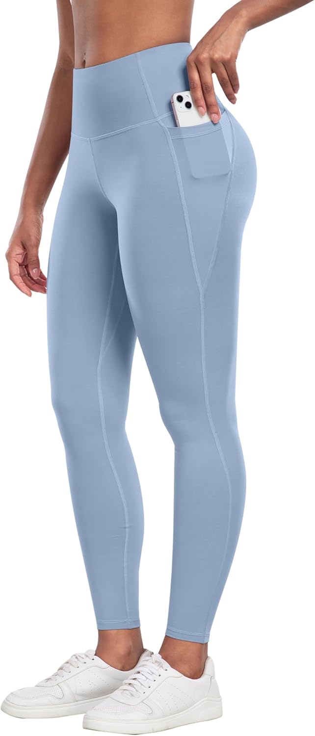 CHRLEISURE Leggings with Pockets for Women - Tummy Control High Waisted Soft Workout Yoga Pants