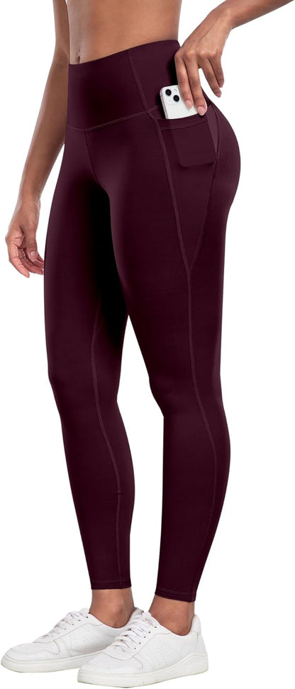CHRLEISURE Leggings with Pockets for Women - Tummy Control High Waisted Soft Workout Yoga Pants