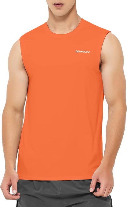 DEMOZU Men’s Quick Dry Sleeveless Workout Swim Shirt Moisture Wicking Athletic Tank Top Big & Tall