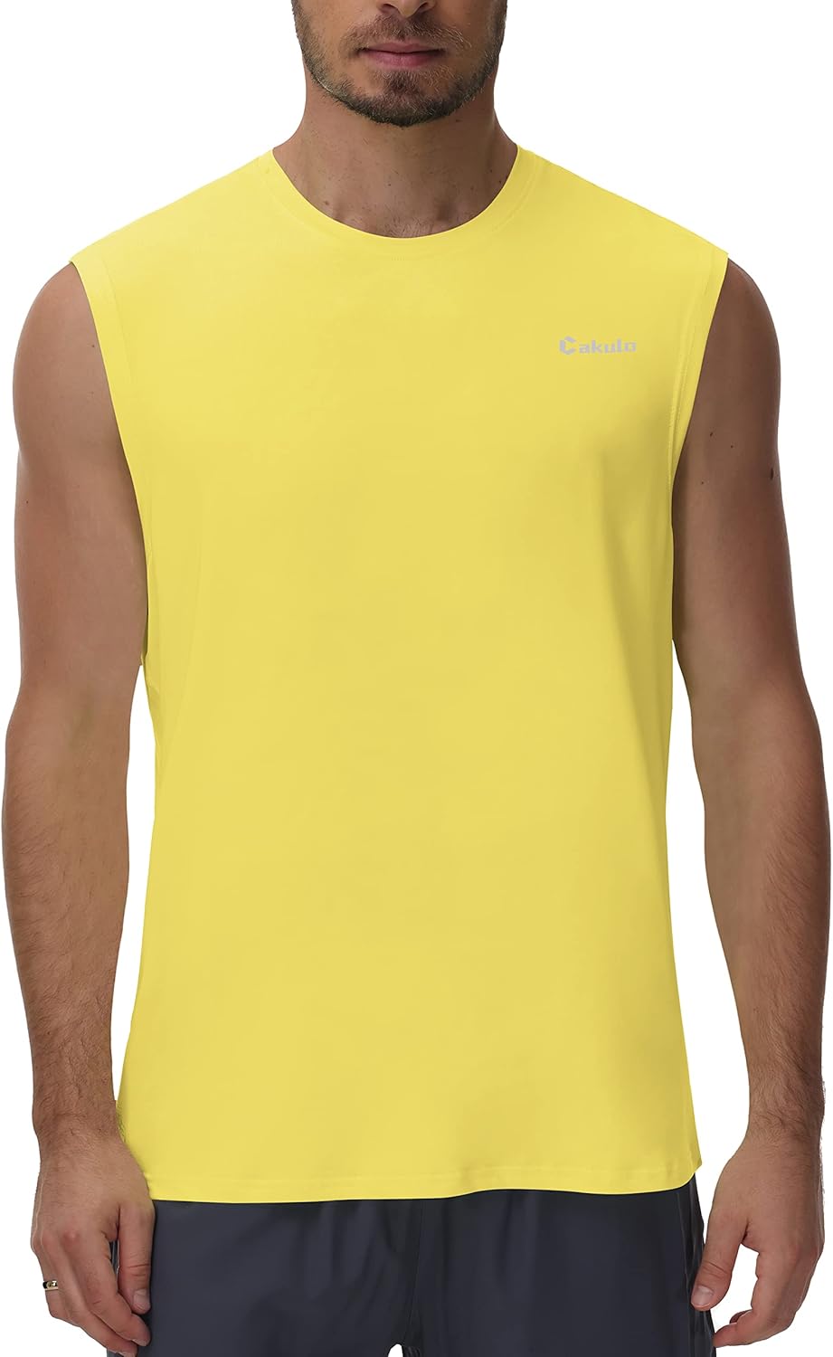 Cakulo Men's Workout Swim Sleeveless Shirts Quick Dry Beach Pool Tech Running Athletic Exercise Muscle Tank Top Big and Tall