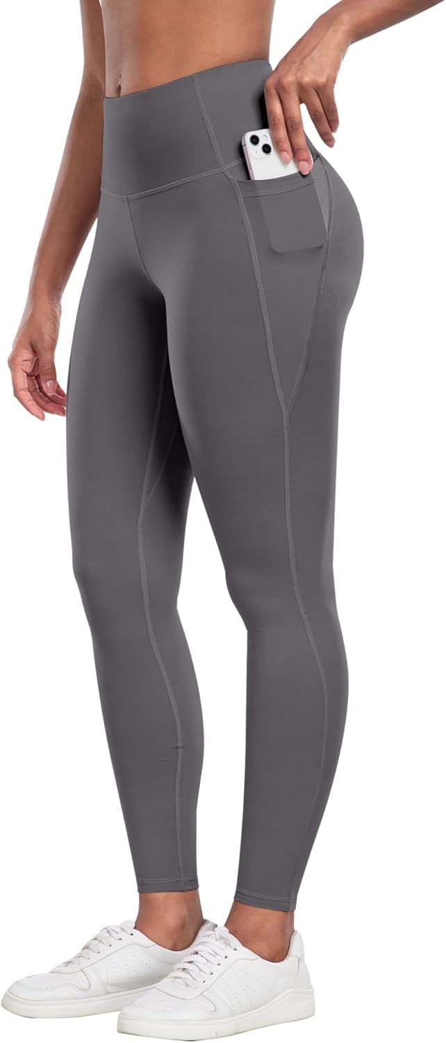 CHRLEISURE Leggings with Pockets for Women - Tummy Control High Waisted Soft Workout Yoga Pants