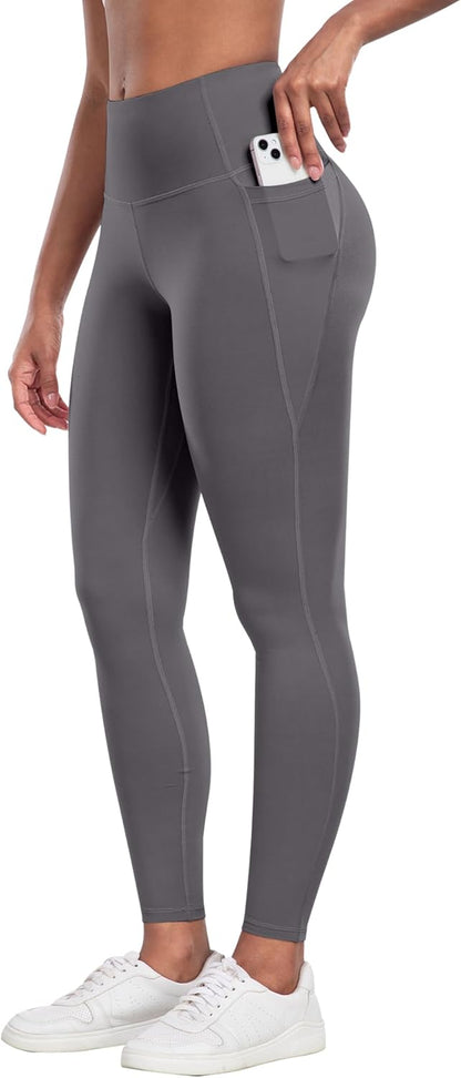 CHRLEISURE Leggings with Pockets for Women - Tummy Control High Waisted Soft Workout Yoga Pants