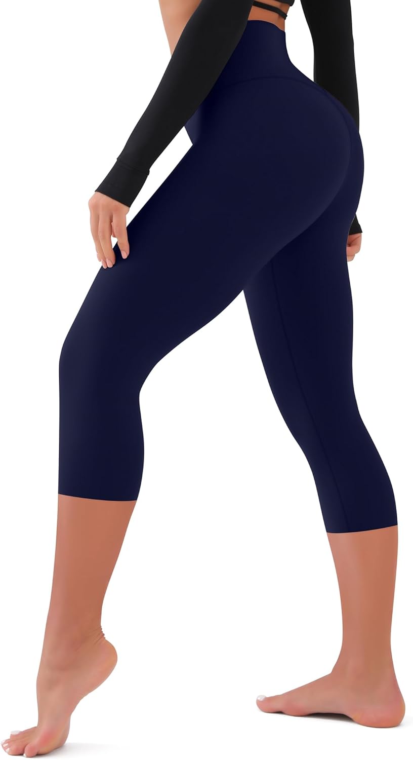 High Waisted Leggings for Women Buttery Soft Tummy Control Capri Yoga Pants for Workout Athletic Plus Size