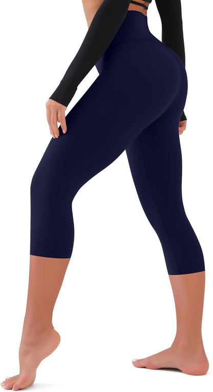High Waisted Leggings for Women Buttery Soft Tummy Control Capri Yoga Pants for Workout Athletic Plus Size