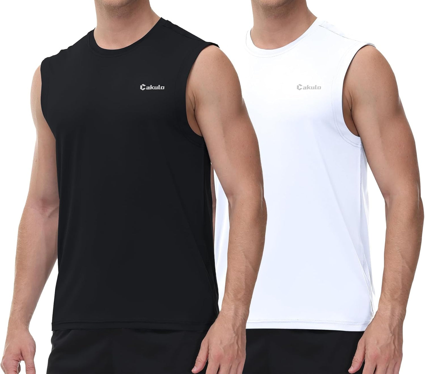 Cakulo Men's Workout Swim Sleeveless Shirts Quick Dry Beach Pool Tech Running Athletic Exercise Muscle Tank Top Big and Tall