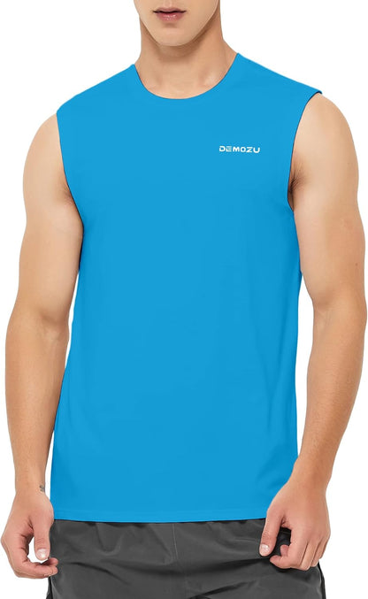 DEMOZU Men’s Quick Dry Sleeveless Workout Swim Shirt Moisture Wicking Athletic Tank Top Big & Tall