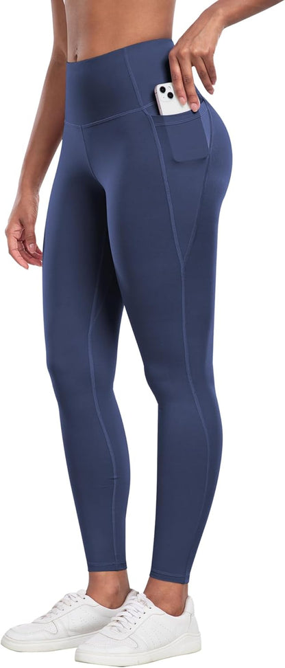 CHRLEISURE Leggings with Pockets for Women - Tummy Control High Waisted Soft Workout Yoga Pants
