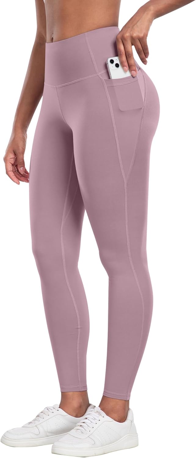 CHRLEISURE Leggings with Pockets for Women - Tummy Control High Waisted Soft Workout Yoga Pants