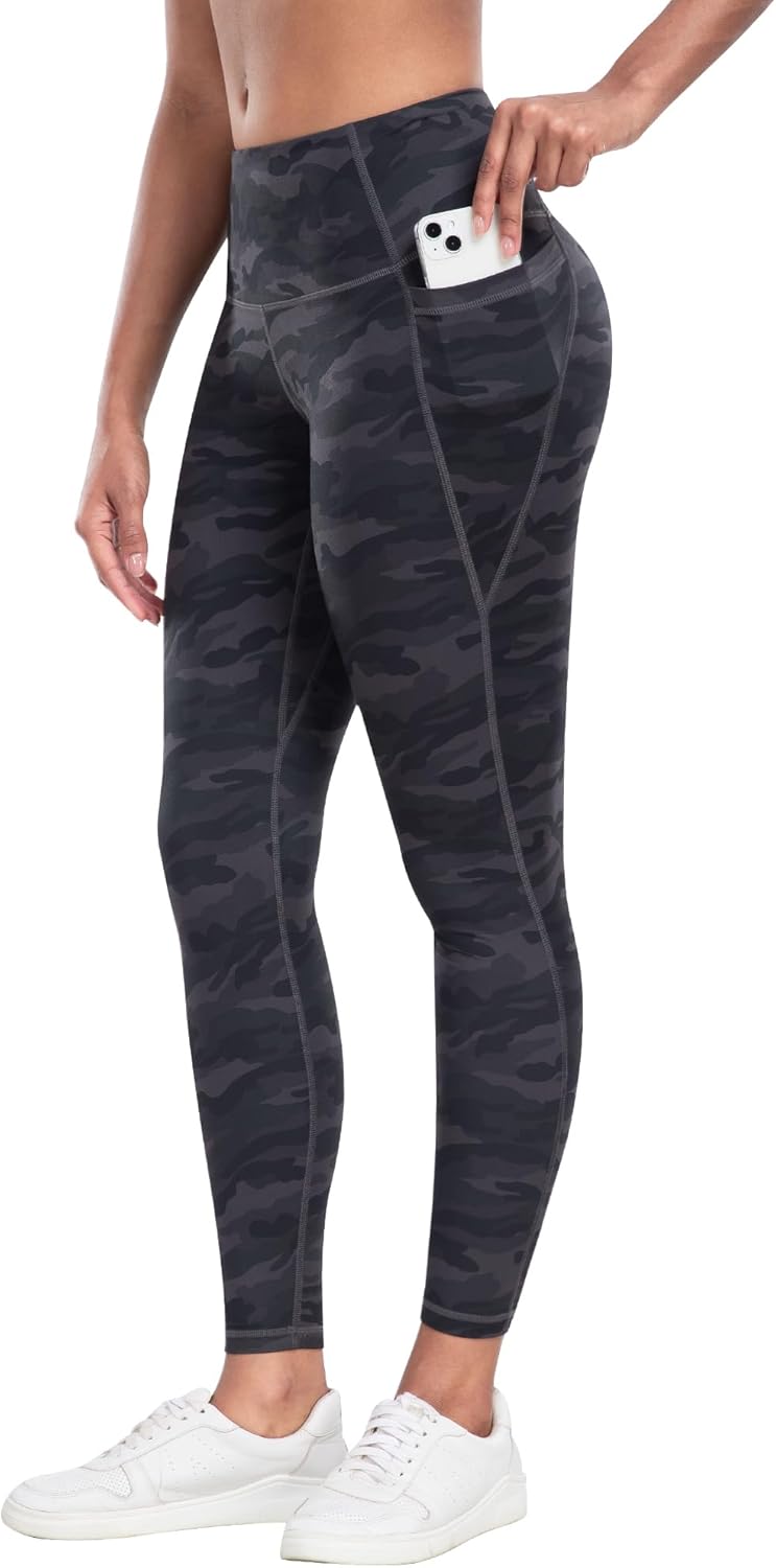 CHRLEISURE Leggings with Pockets for Women - Tummy Control High Waisted Soft Workout Yoga Pants
