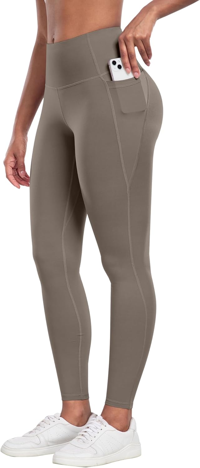 CHRLEISURE Leggings with Pockets for Women - Tummy Control High Waisted Soft Workout Yoga Pants