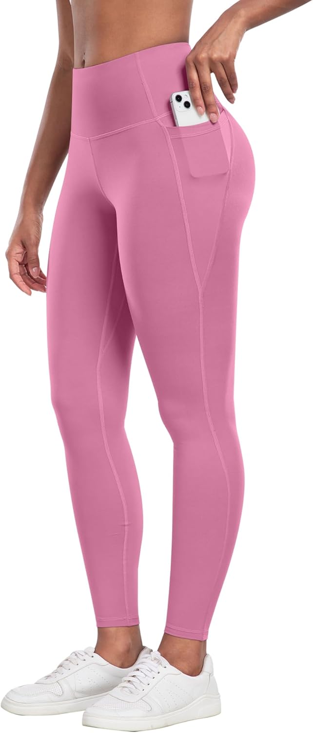 CHRLEISURE Leggings with Pockets for Women - Tummy Control High Waisted Soft Workout Yoga Pants