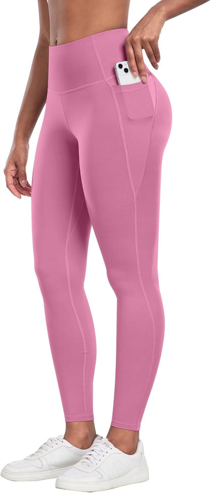 CHRLEISURE Leggings with Pockets for Women - Tummy Control High Waisted Soft Workout Yoga Pants