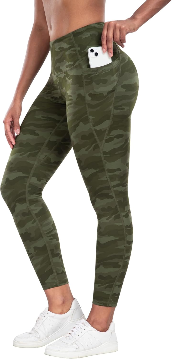 CHRLEISURE Leggings with Pockets for Women - Tummy Control High Waisted Soft Workout Yoga Pants