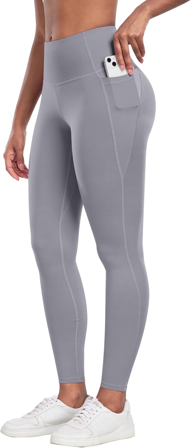 CHRLEISURE Leggings with Pockets for Women - Tummy Control High Waisted Soft Workout Yoga Pants