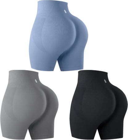 Evercute Women's Butt Lifting Shorts Pack Workout Sets Booty Shorts High Waist Gym Shorts Seamless Exercise Fitness Yoga