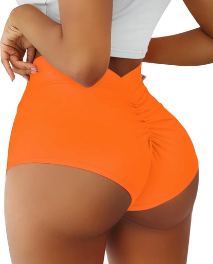 Women's Booty Shorts-High Waist V Back Yoga Shorts- Spandex Dance Hot Pants Butt Lifting Rave Bottoms