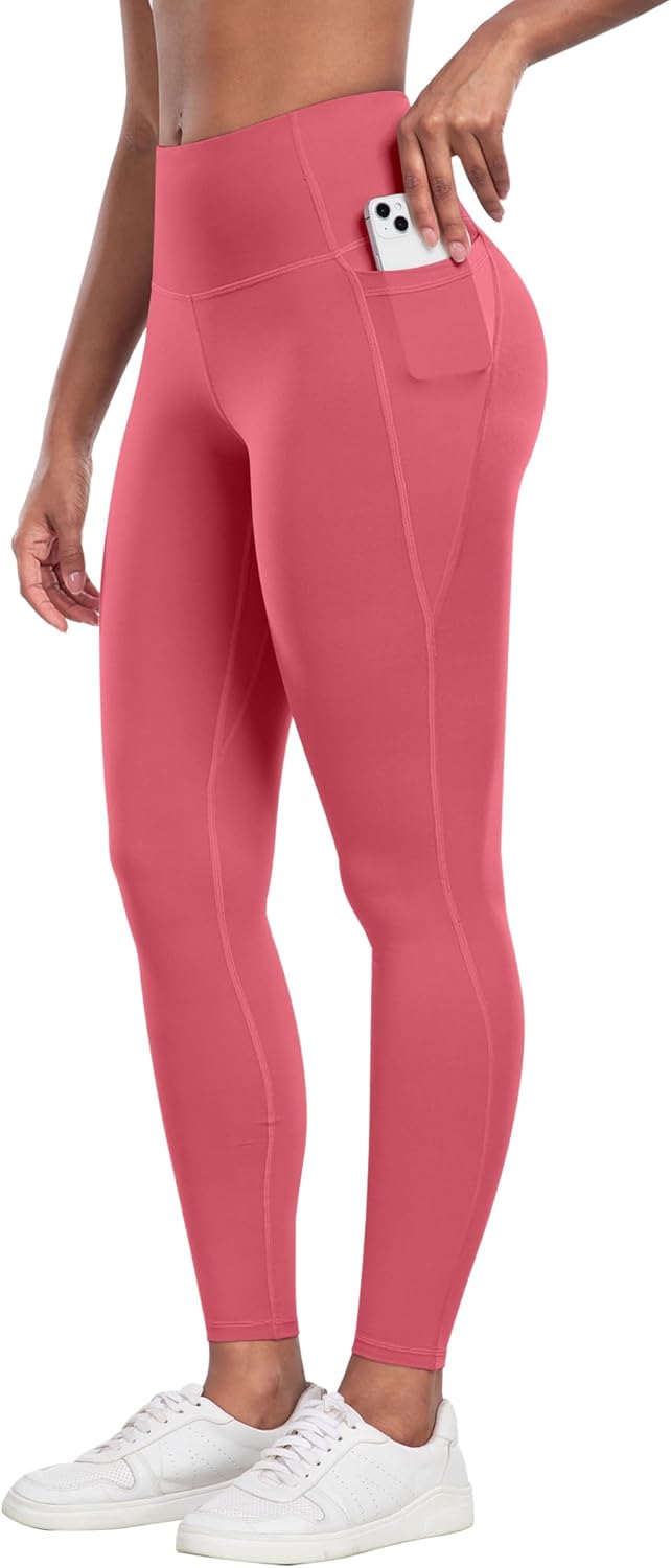 CHRLEISURE Leggings with Pockets for Women - Tummy Control High Waisted Soft Workout Yoga Pants
